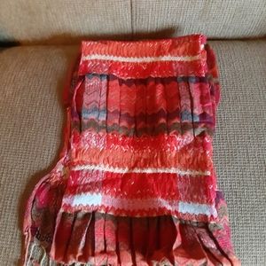 Red Fringed 100% Pashmina Scarf